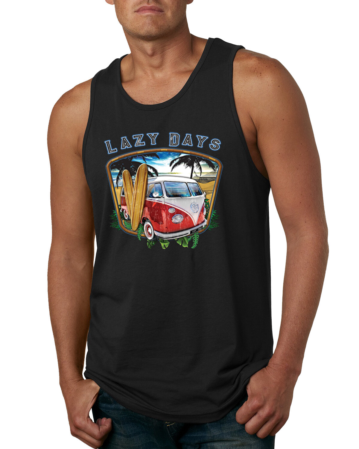 Surf On The Lazy Days Sports Men Sleeveless Graphic Tank Top gallery