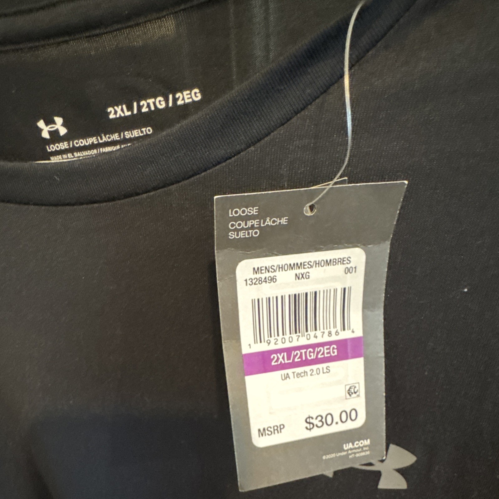 Under Armour Tech 2.0 Pullover T-Shirt Men’s 2XL Black Crew Long Sleeve Logo gallery