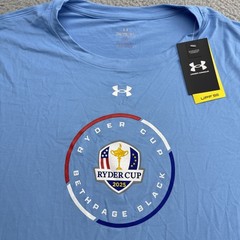 Bethpage Black 2025 Ryder Cup Shirt Mens XXL Loose S/S Stretch Under Armour Blue