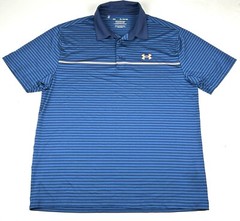 Under Armour Mens Golf Polo Shirt Playoff Polo Sz XL Blue Striped