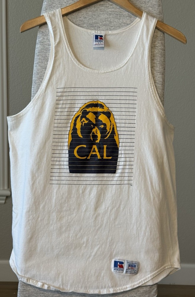 Vintage 90s CAL Berkeley Bears Tank Top Russell Athletic Made In USA Large