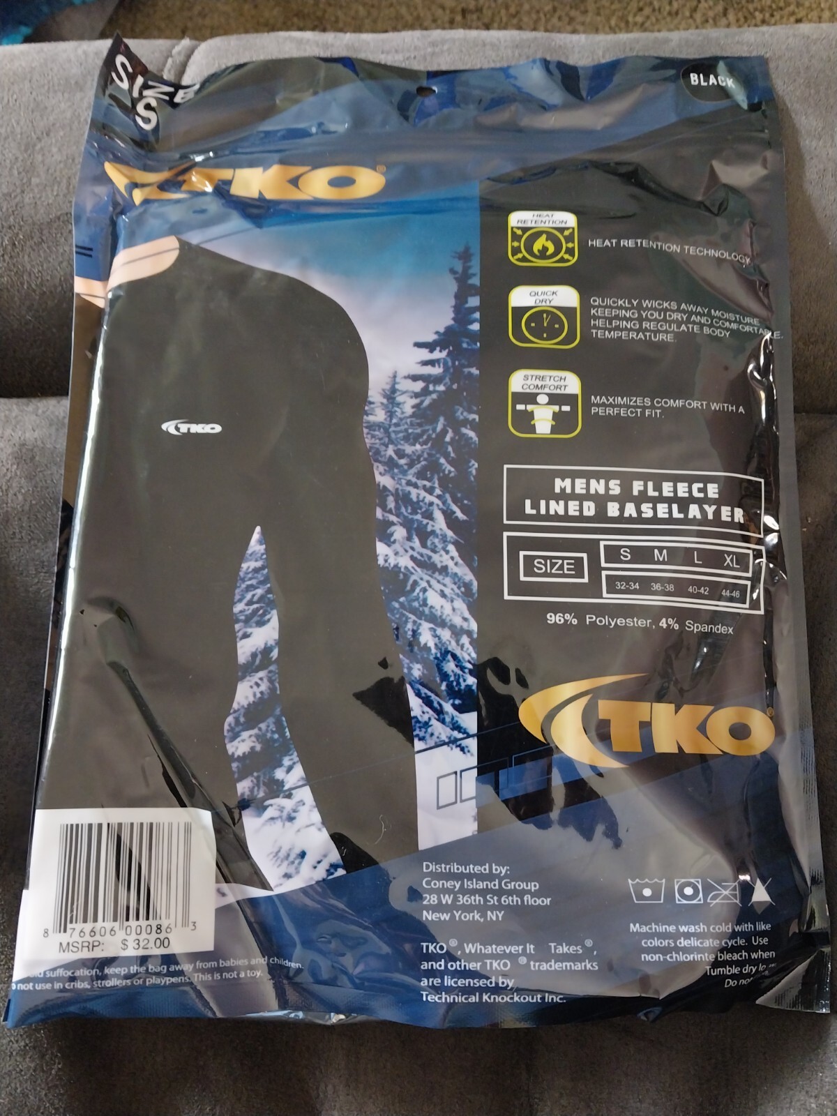 TKO Men's Performance Base Layer Quik Dry Shirt Fleece Lined (Small) gallery