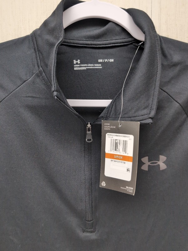 Men Under Armour Tech 2.0 1/2 Zip Sz Sm Black Long Sleeve Training Top BR0 gallery