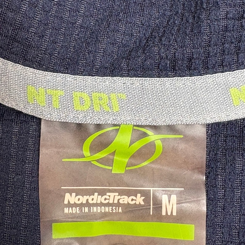 NordicTrack NT Dri Mens Medium Gray Quarter Zip Pullover Athletic Shirt Pocket gallery