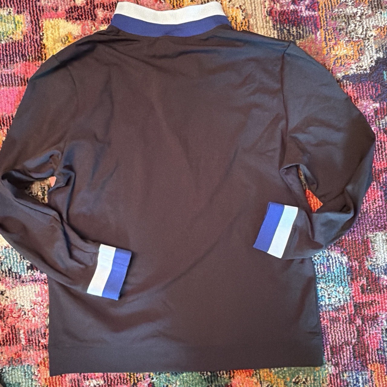 Redvanly Men’s M Black Stretch 1/4 Zip Mock Neck Pullover R2487 gallery