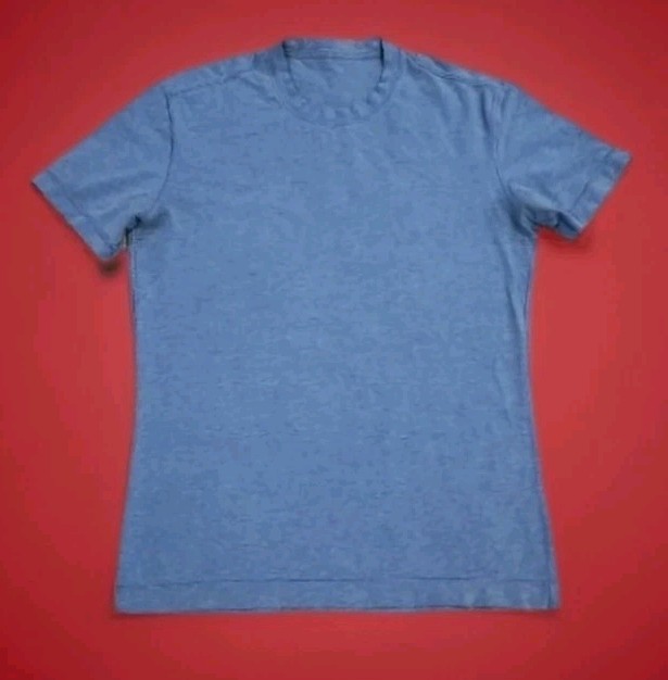 Lululemon Men's Crew Neck Short Sleeve Pima Cotton Blue Athleta T Shirt! M gallery