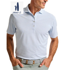Johnnie-O Declan Striped Top Shelf Performance Golf Polo Blue Mens Size 2XL