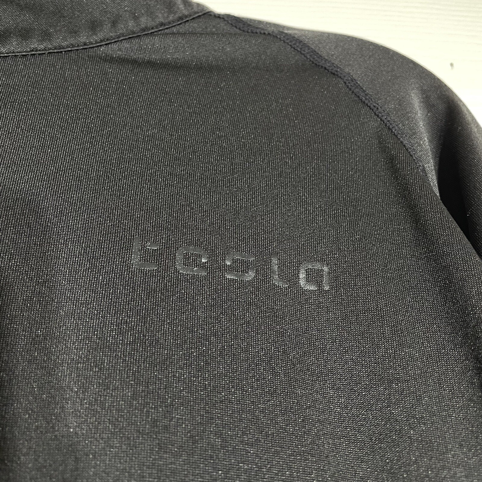 Tesla Large Quarter Zip Long Sleeve Pullover Top Black gallery