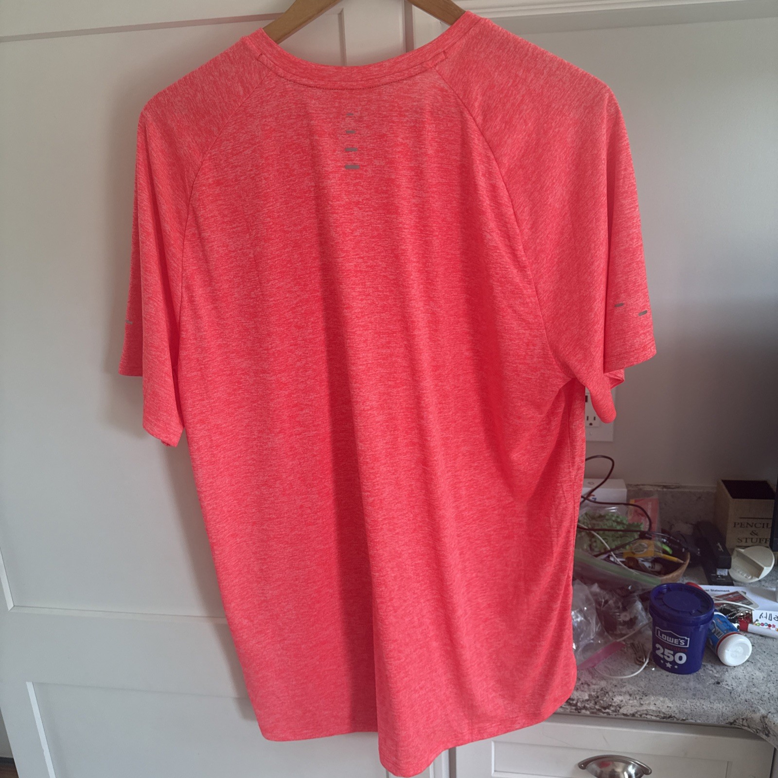 Nike Stride Running T Shirt Size Large Mens Bright Crimson Short Sleeve $60 gallery