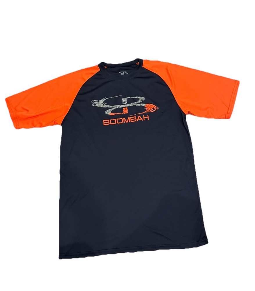 Boombah Black Orange Raglan Size M Softball Jersey Shirt Athletic Tee