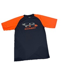 Boombah Black Orange Raglan Size M Softball Jersey Shirt Athletic Tee