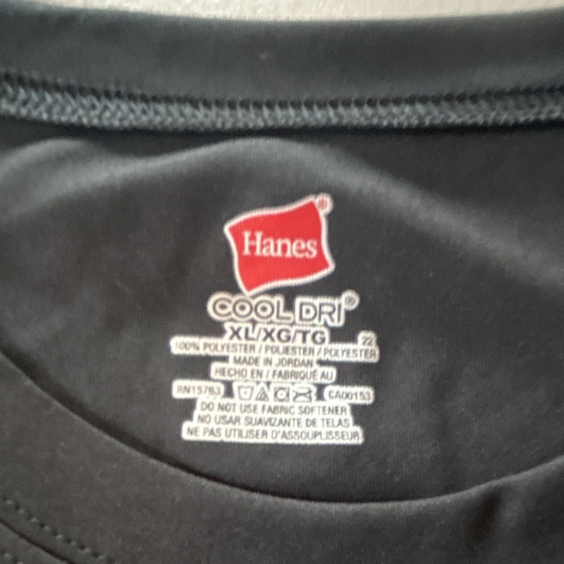 Hanes Cool Dri Men's Long Sleeve Crew Neck Moisture Wicking T-Shirt Black XL gallery