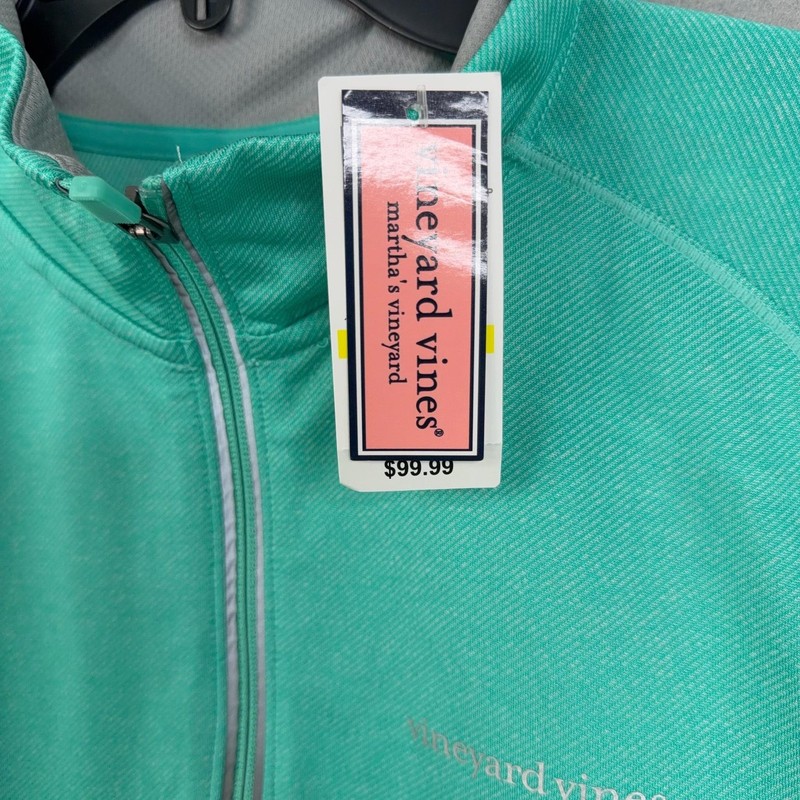 Vineyard Vines Pullover Men Medium Blue Aqua Performance Half Zip Golf NWT gallery