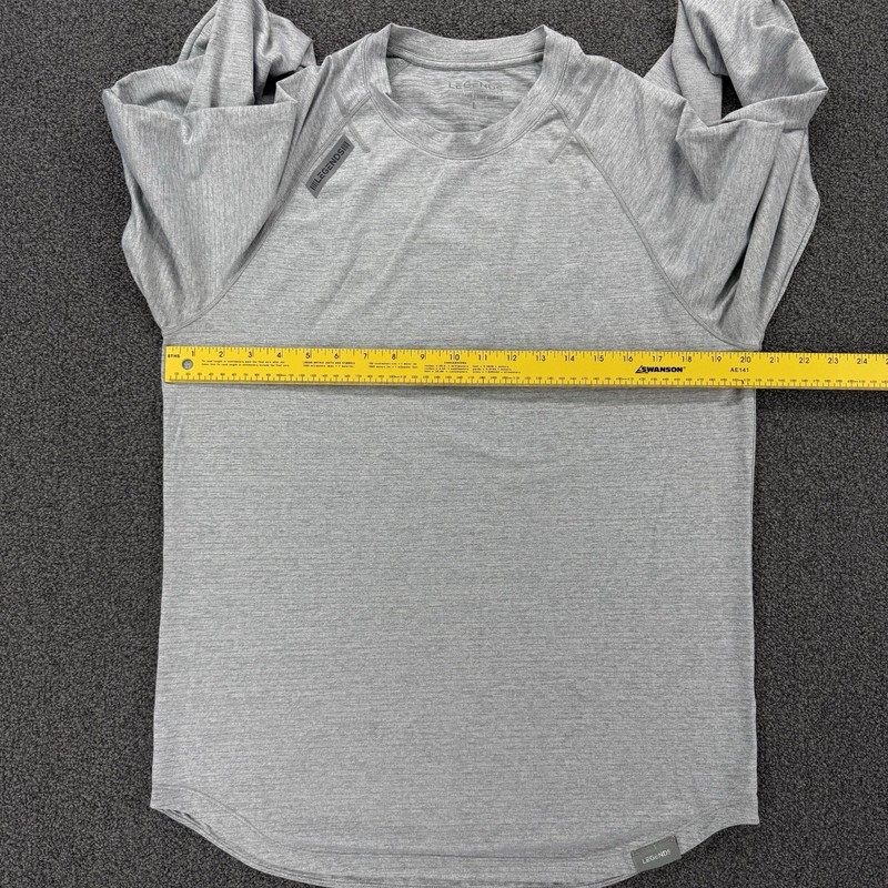 Legends Mens Enzo Long Sleeve T Shirt Size Large Gray Curve Hem Stretch gallery