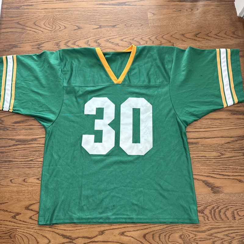 VTG John Deere Men’s 2XL Green Football Jersey Made in USA XXL gallery