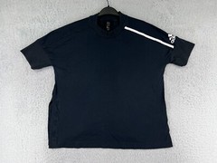 Adidas Shirt Mens Large Black Short Sleeve Open Sides Cuffed Sleeves Cotton