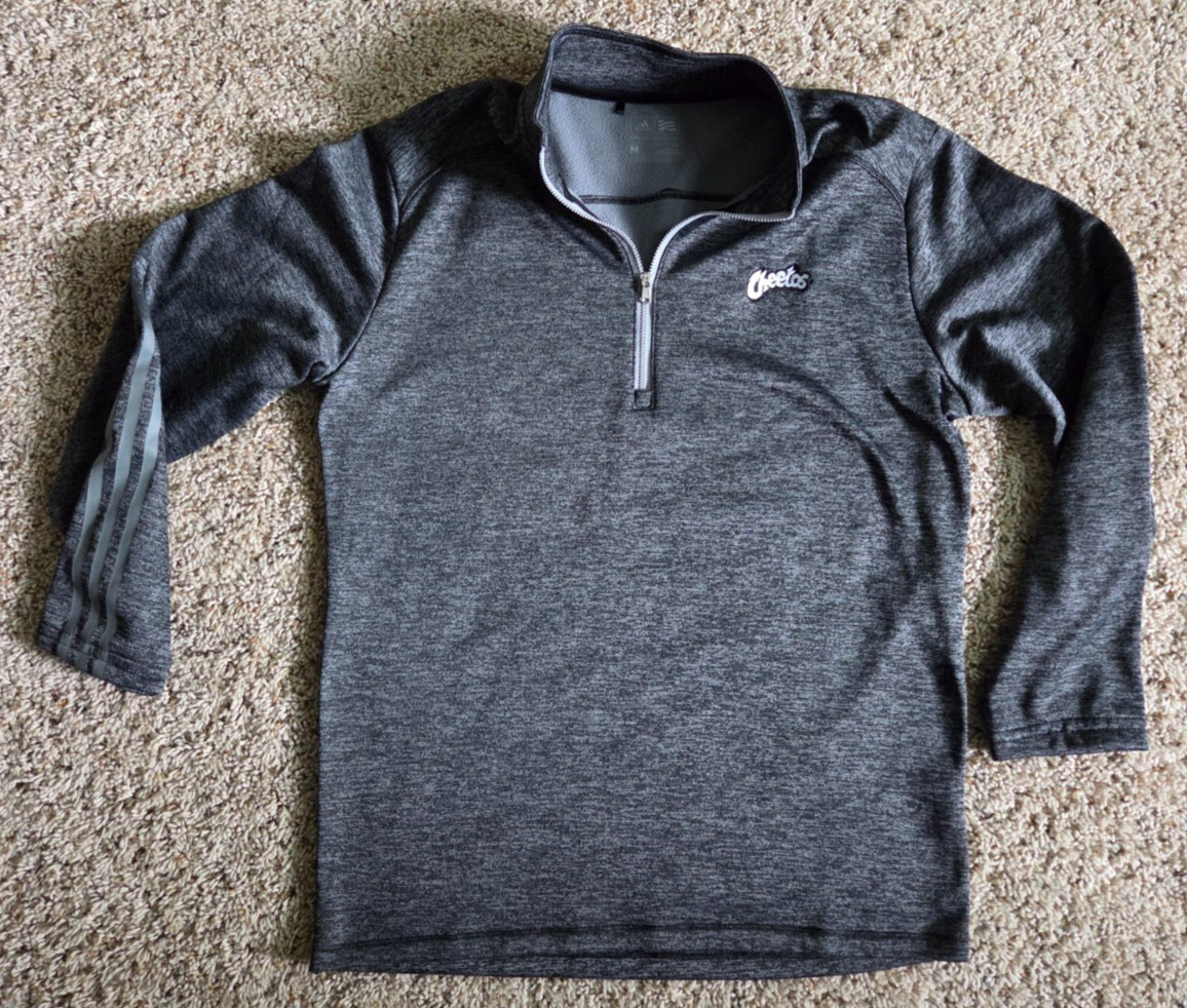 MINT! Adidas Golf Pullover Men's MEDIUM Gray Quarter Zip Pullover Cheetos Logo gallery