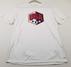 USA Champion Activewear T Shirt Men’s Large Red White Blue Short Sleeve Gym Tee