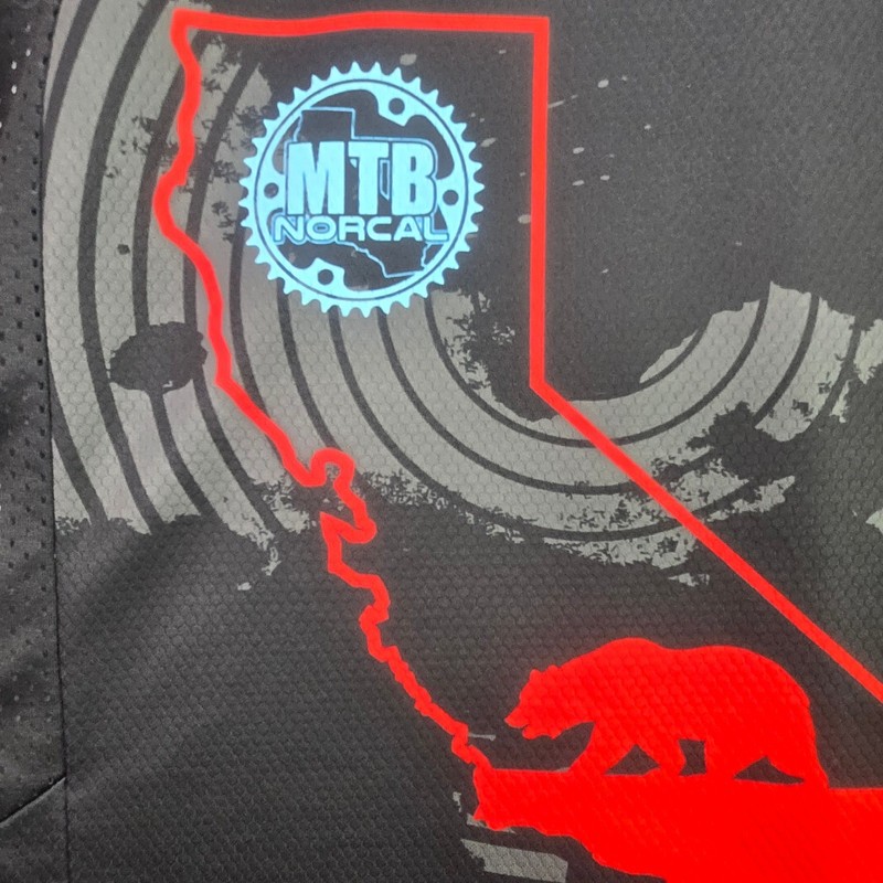 Nightfox MTB NorCal Jersey Long Sleeve Mountain Bike Shirt L Black Red Stars gallery