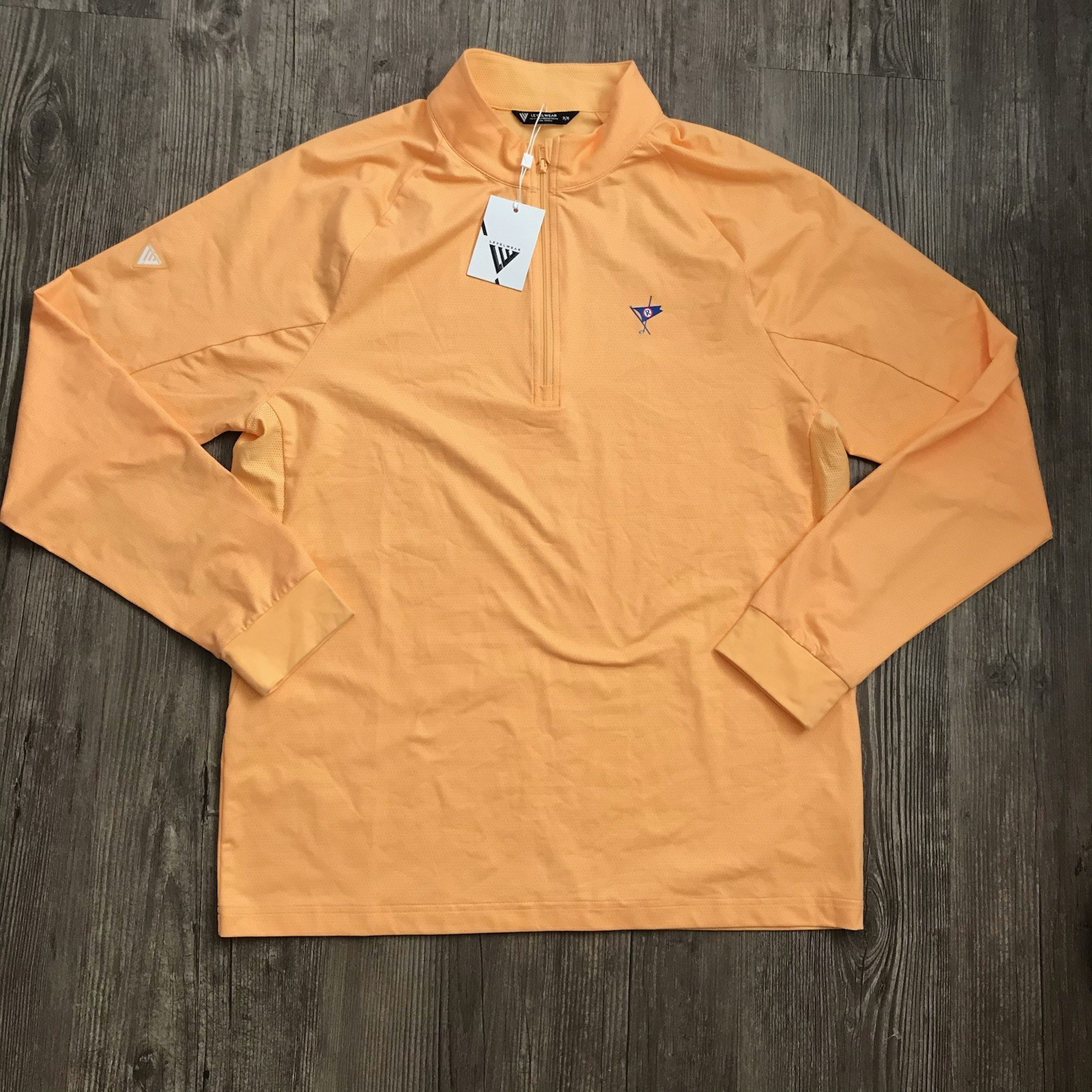 Levelwear Ocean Reef Golf Club 1/2 Zip Pullover Mens MEDIUM Orange Stretch NWT gallery