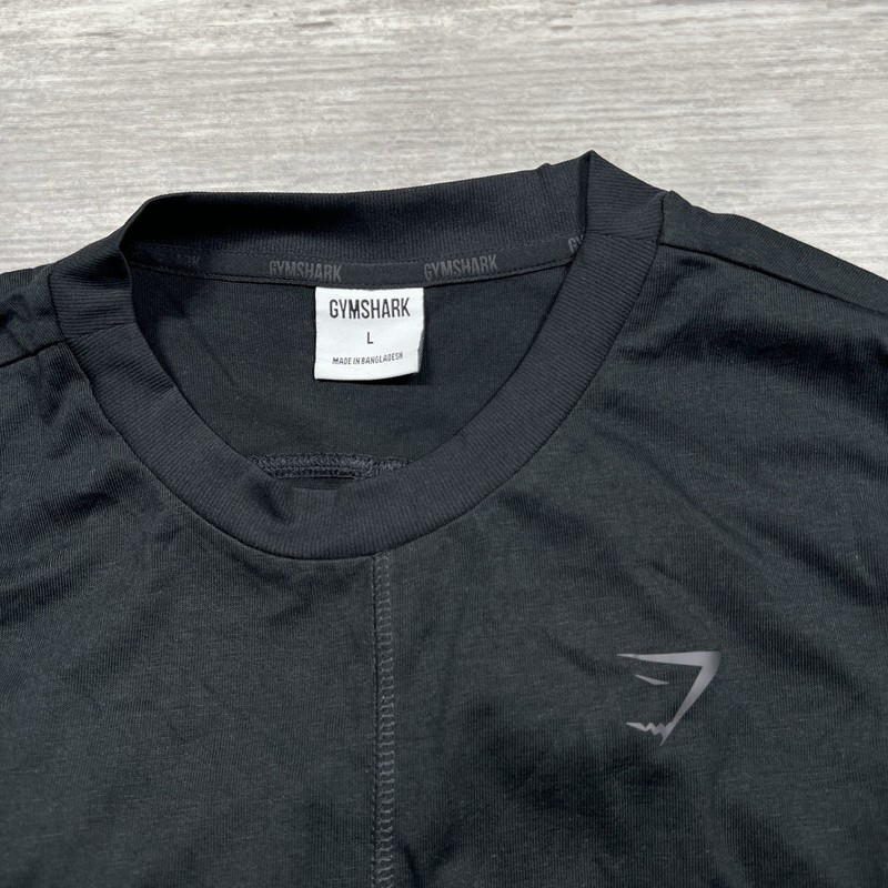 Gymshark T-Shirt Men’s Large Black 3/4 Sleeve Gym Train Workout Exercise Run New gallery