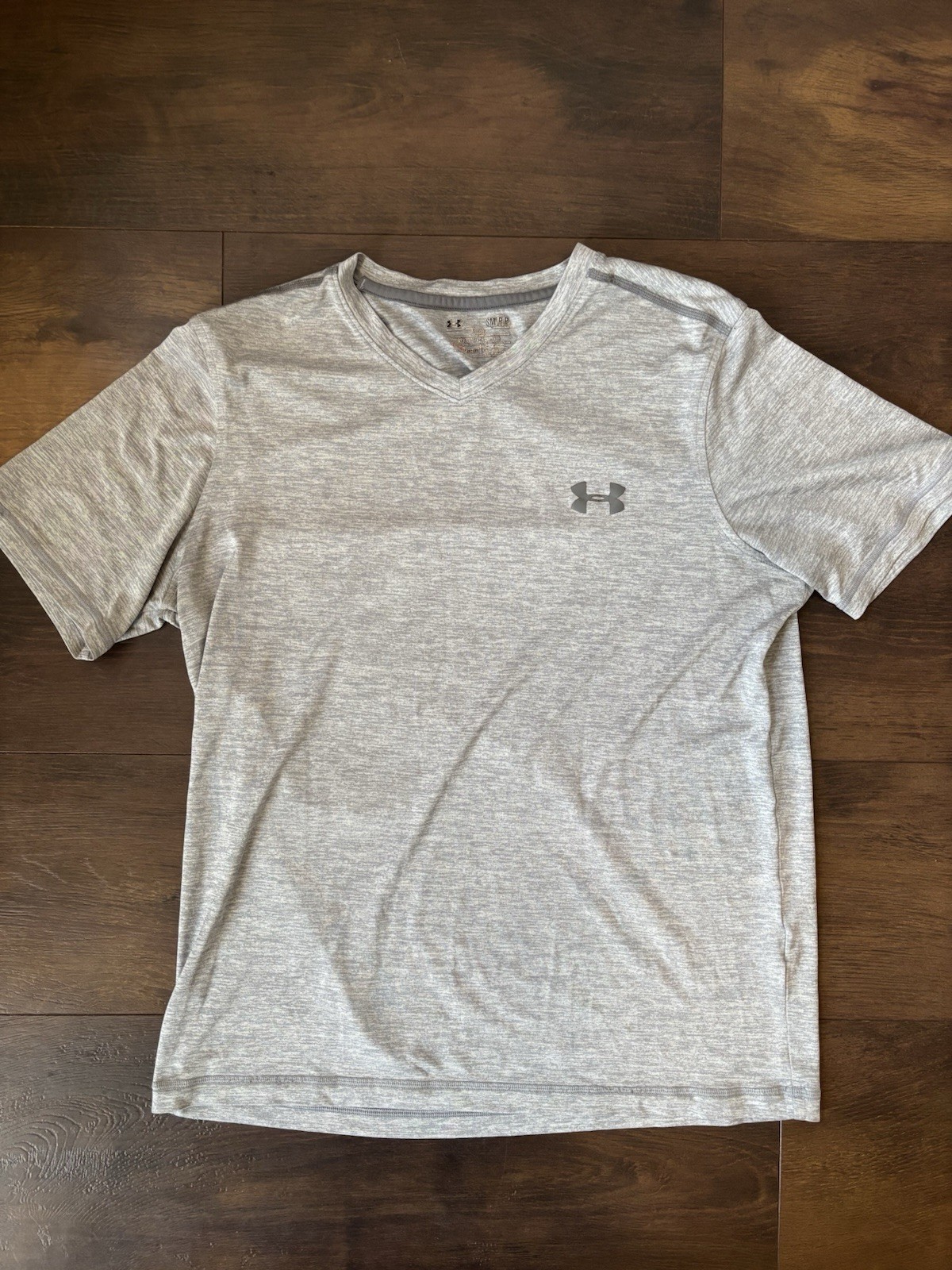 Under Armour HeatGear Men’s Small Gray Heather V-Neck Loose Fit Athletic Shirt gallery