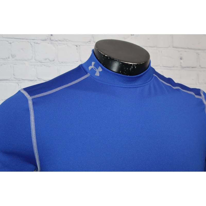 Under Armour ColdGear Compression Mens Medium Blue Mock Turtle Neck Shirt gallery