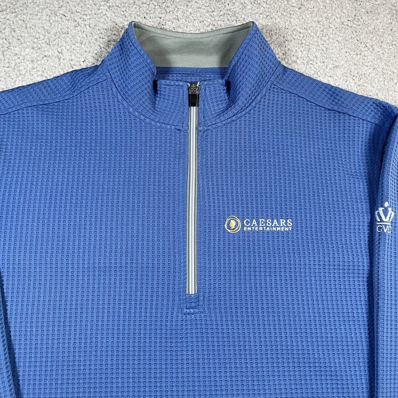 Straight Down 1/4 Zip Pullover Mens 2XL Waffle Knit Caesars Palace Casino Jacket gallery