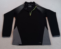 Tek Gear Mens Long Sleeve Shirt Black Quarter Zip Drytek Performance Athletic