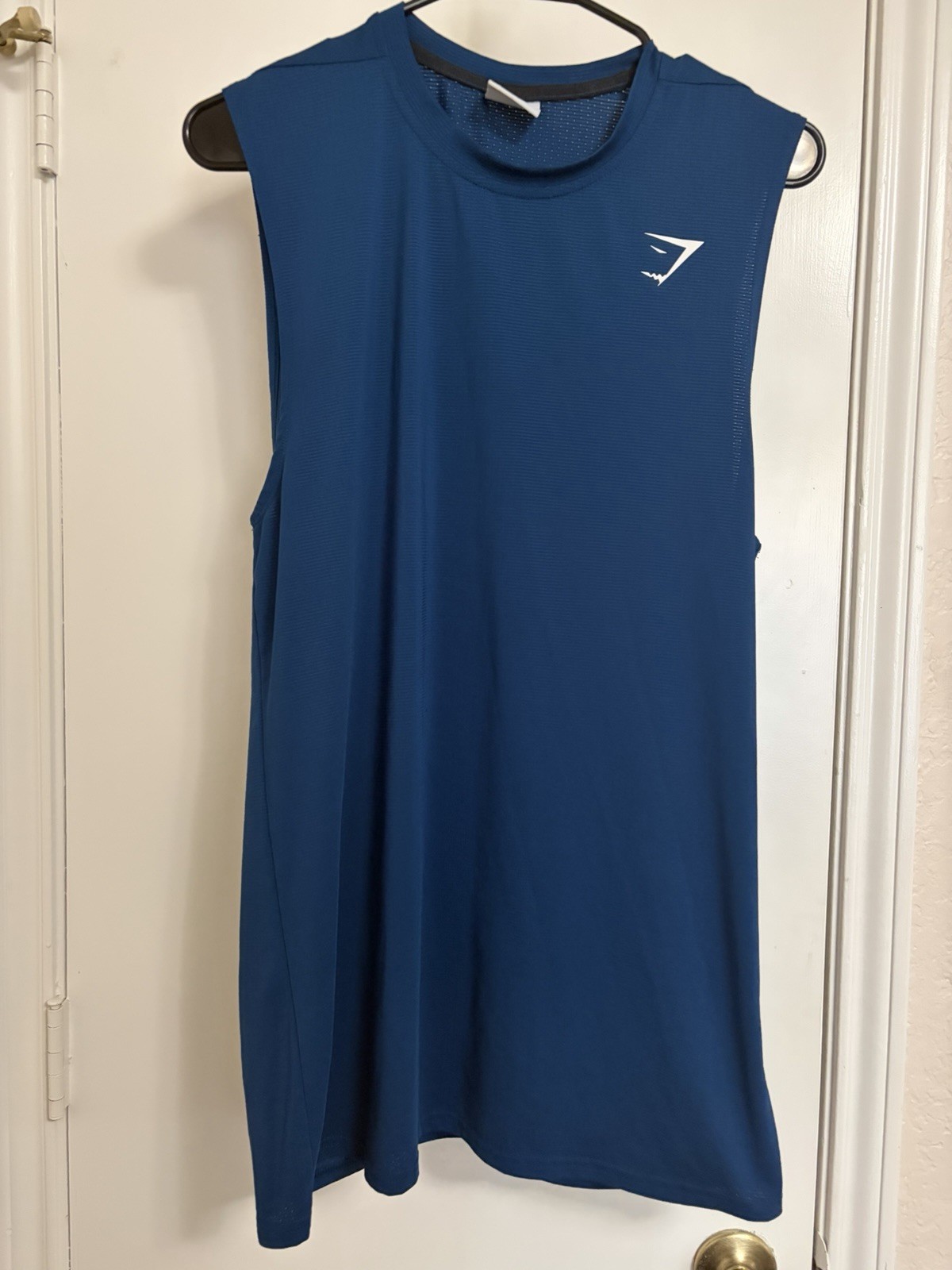 Gymshark Arrival Tank Top Atlantic Blue Mesh Workout Gym Muscle Shirt Men's S gallery