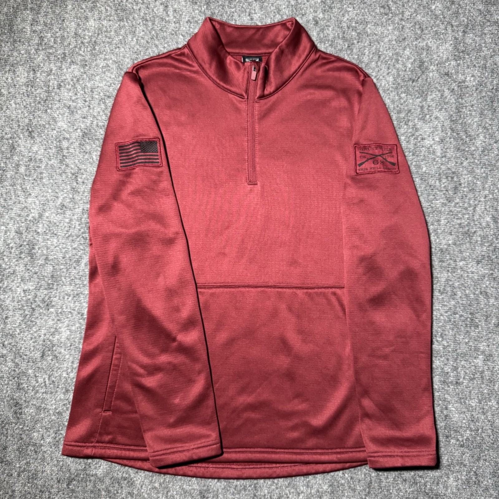 Grunt Style Quarter Zip Sweat Wicking Long Sleeve Waffle Top Men Size Large gallery