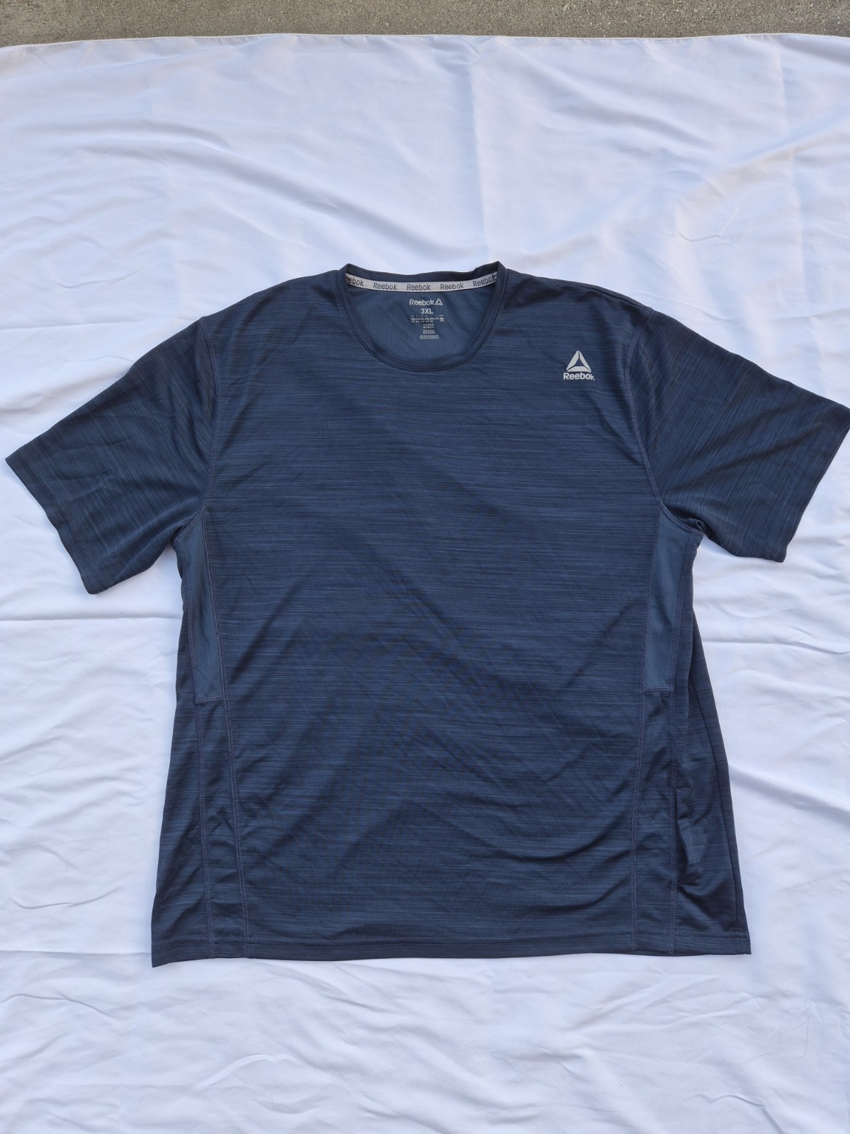 Reebok Speedwick Men's Moisture Wicking Crew Neck T-Shirt Blue Heathered 3XL gallery