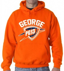 ORANGE Paul George Oklahoma City Thunder “PG13” Jersey shirt Hooded SWEATSHIRT