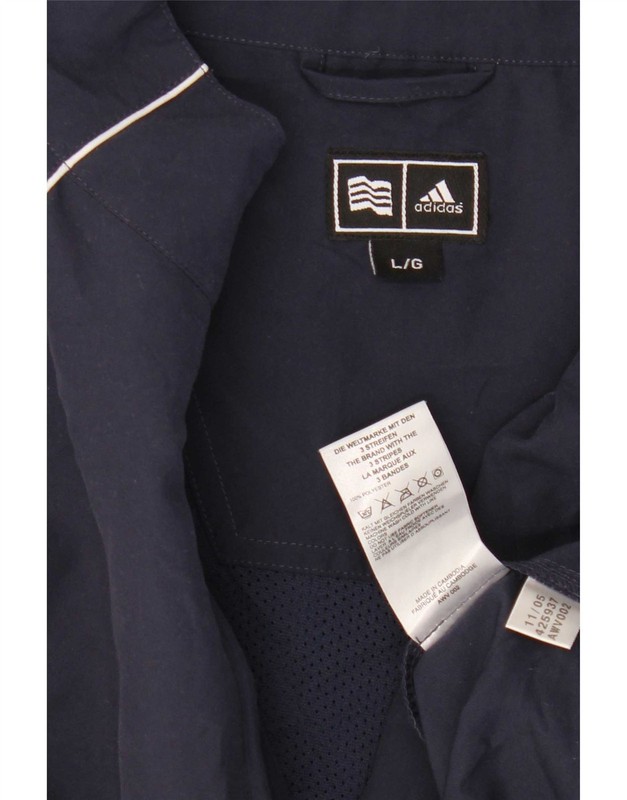 Adidas Mens Clima Proof Zip Neck Pullover Tracksuit Top Large Navy Blue AP06 gallery