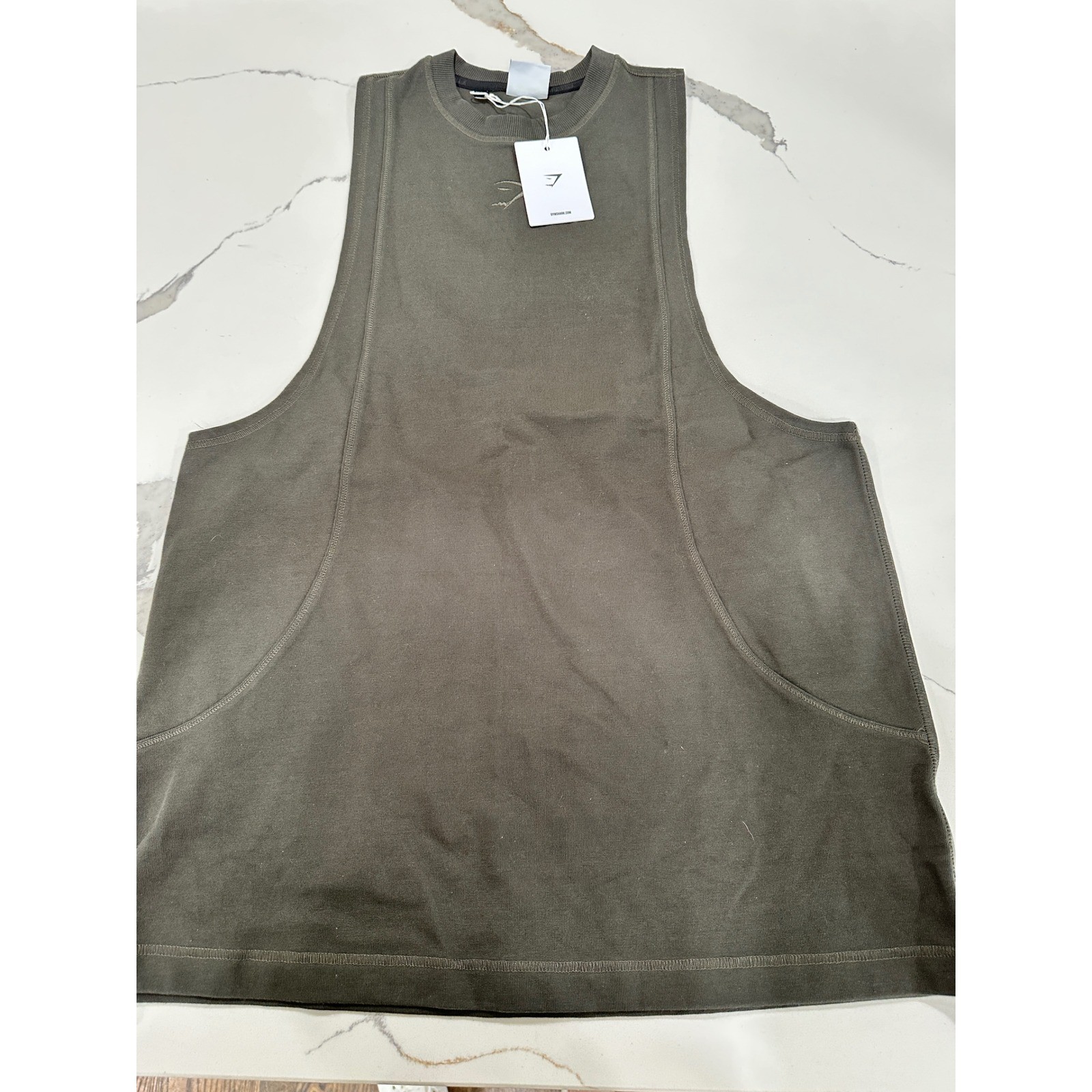 Gymshark Premium Lifting Drop Arm Tank Green Mens Small A5A4W-ECJH-S-BW1 NWT gallery