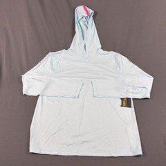 G/Fore G4 Golf Hoodie Ice Nylon Chest Logo Medium Light Blue Spandex MSRP $173