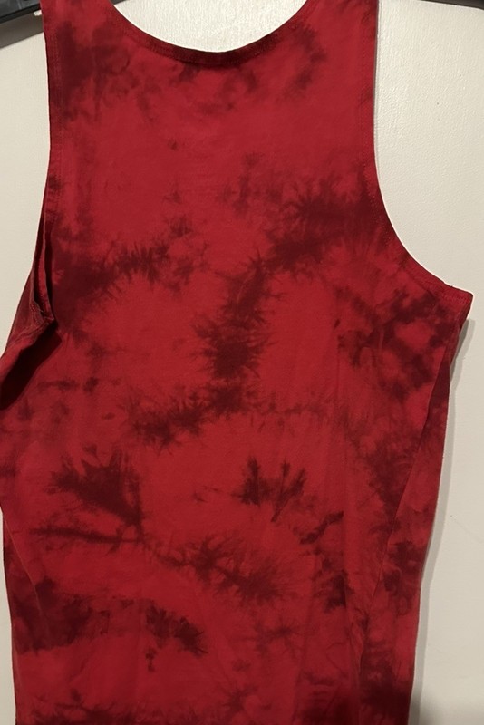 Hybrid Brand Tank Top Red Black Tie Dye Cat Flag Sunglasses Size S Muscle Shirt gallery