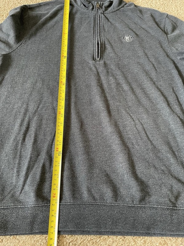 Straight Down 1/4 Quarter Zip Pullover Sweater Embroidered Logo Gray Large JBHS gallery