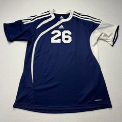 Adidas ClimaCool Soccer Jersey Mens Large Navy Blue White Number 26 Training Top