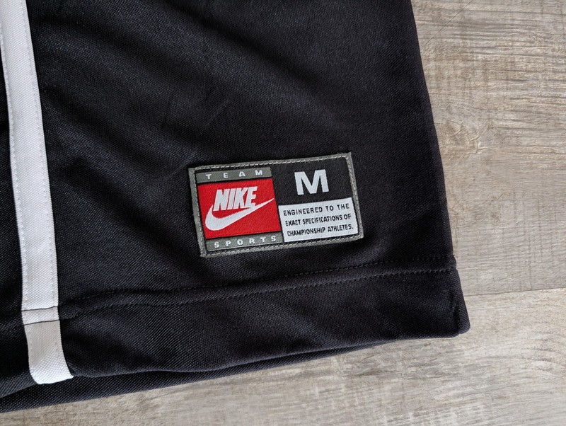 Vintage 90s Nike Shirt Mens M Black White Center Swoosh Logo Jersey Soccer gallery