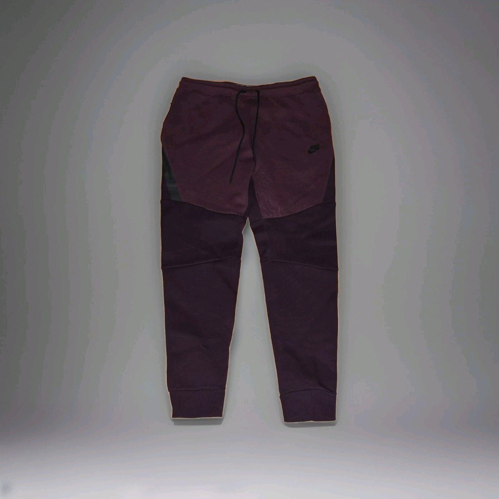 NIKE TECH FLEECE SLIM FIT PORT WINE MENS SPORTSWEAR PANTS - SIZE MEN'S LARGE
