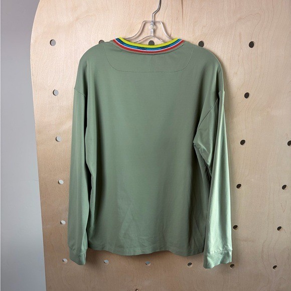 Rhone Retro Session Mock Neck Lightweight Insulating Midlayer Green Men’s Size M gallery