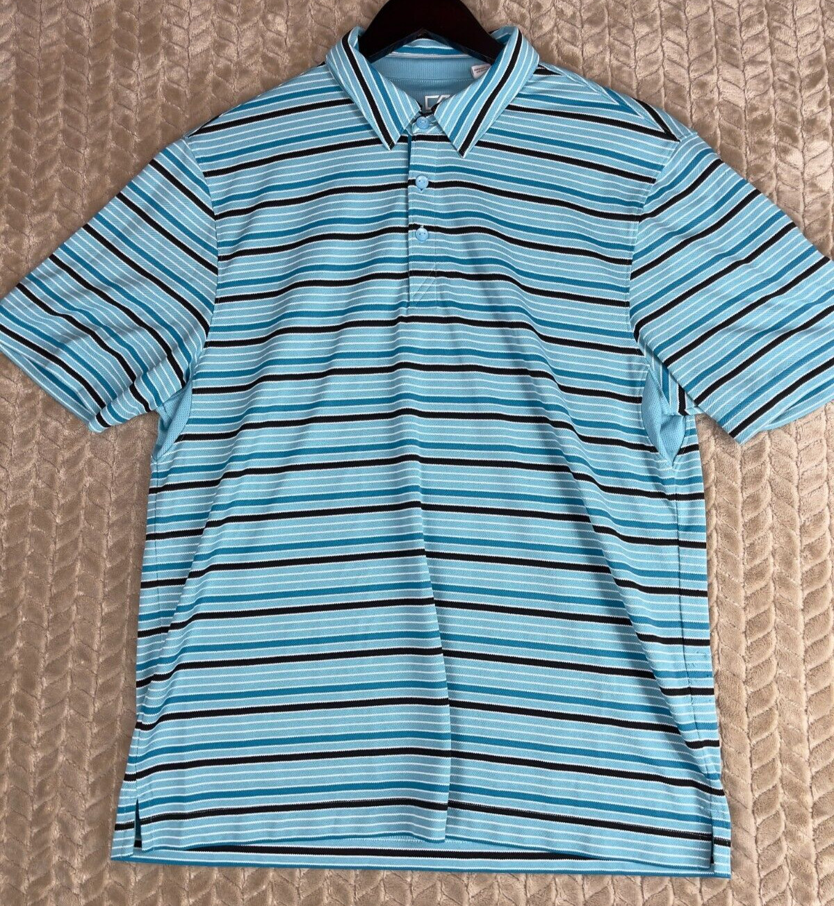 Cutter & Buck CB DryTec Golf Polo Shirt Men Size Large Blue gallery