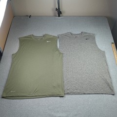 Nike Tank Top Mens Large Green Gray Active Dri-FIT Sleeveless Shirt Lot of 2