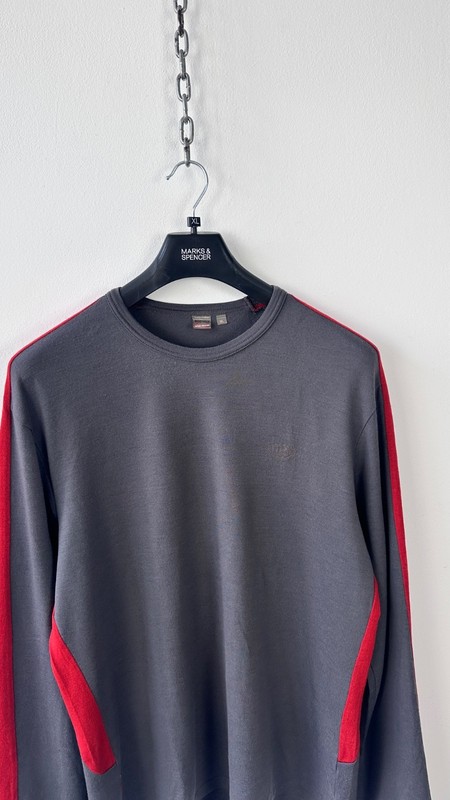Mens Icebreaker 260 Bodyfit XL Merino Wool Base Layer Top Hiking Ski Gray Red gallery