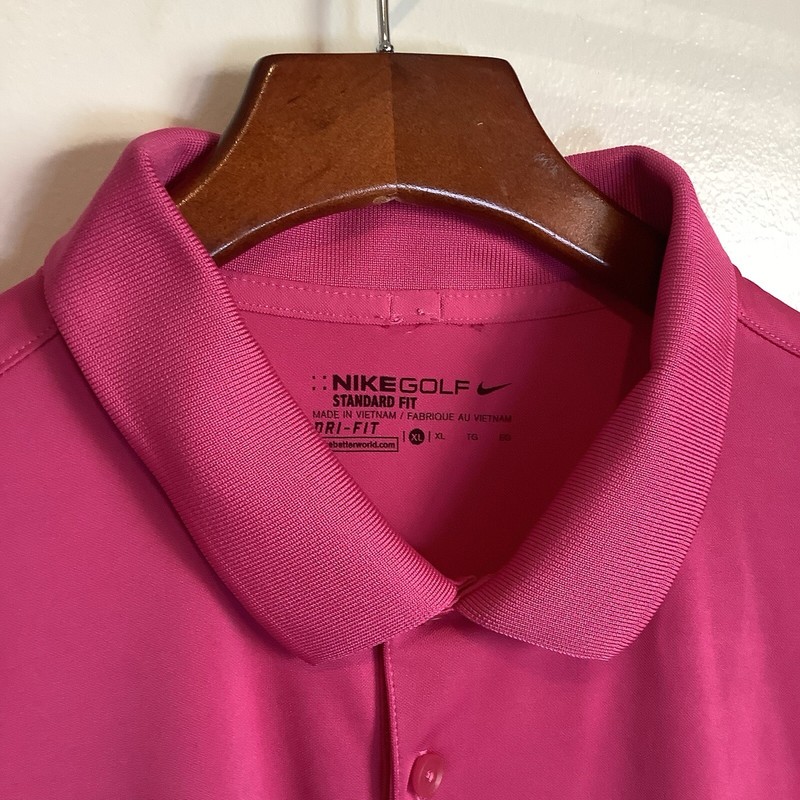 Nike Golf Polo Shirt Tour Performance Pink Polyester Size XLarge Mens gallery