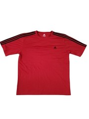 Adidas Shirt Men’s XL Red 3 Stripes Short Sleeve Performance Tech Active 360
