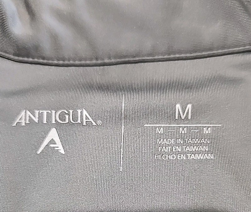Antigua Men's 1/4 Zipper Active Pullover Size Medium Black Ribbed Golf Walking gallery