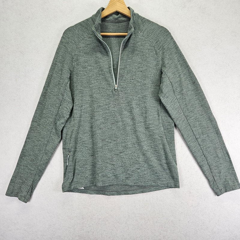 Lululemon Men Surge Warm 1/2 Zip Pullover Rulu Running Top M Green LM3DH0S gallery