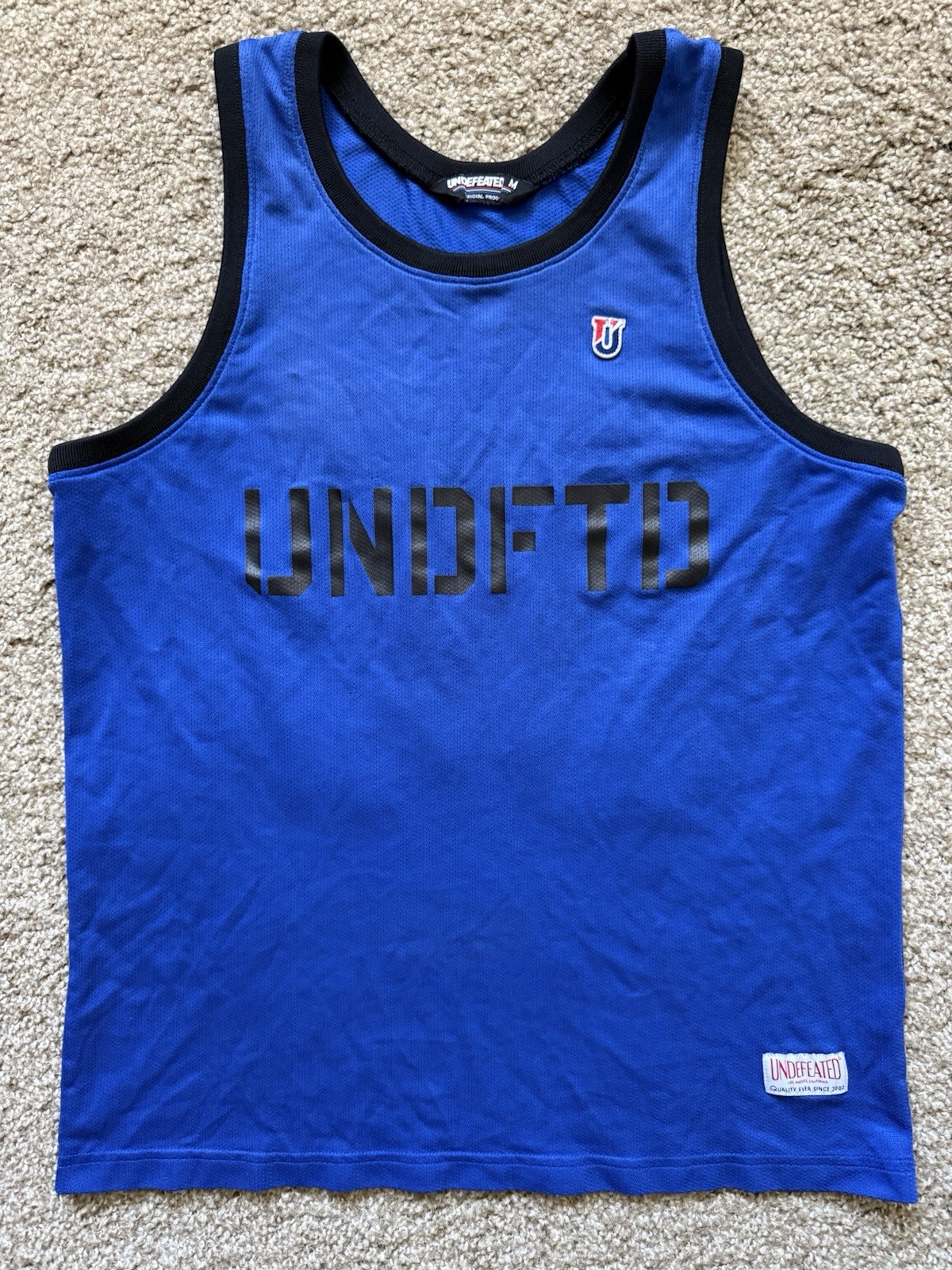 Vintage Undefeated Jersey Basketball Streetwear Size Medium Blue gallery